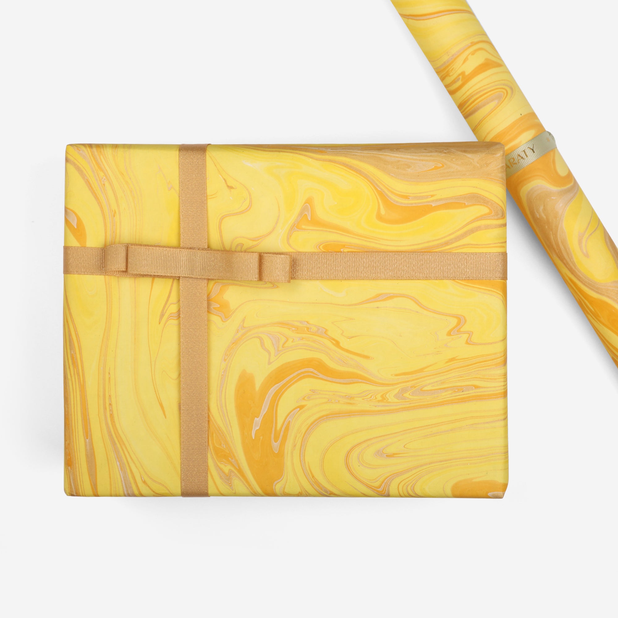 Yellow Marble Wrapping Paper (Single Sided)