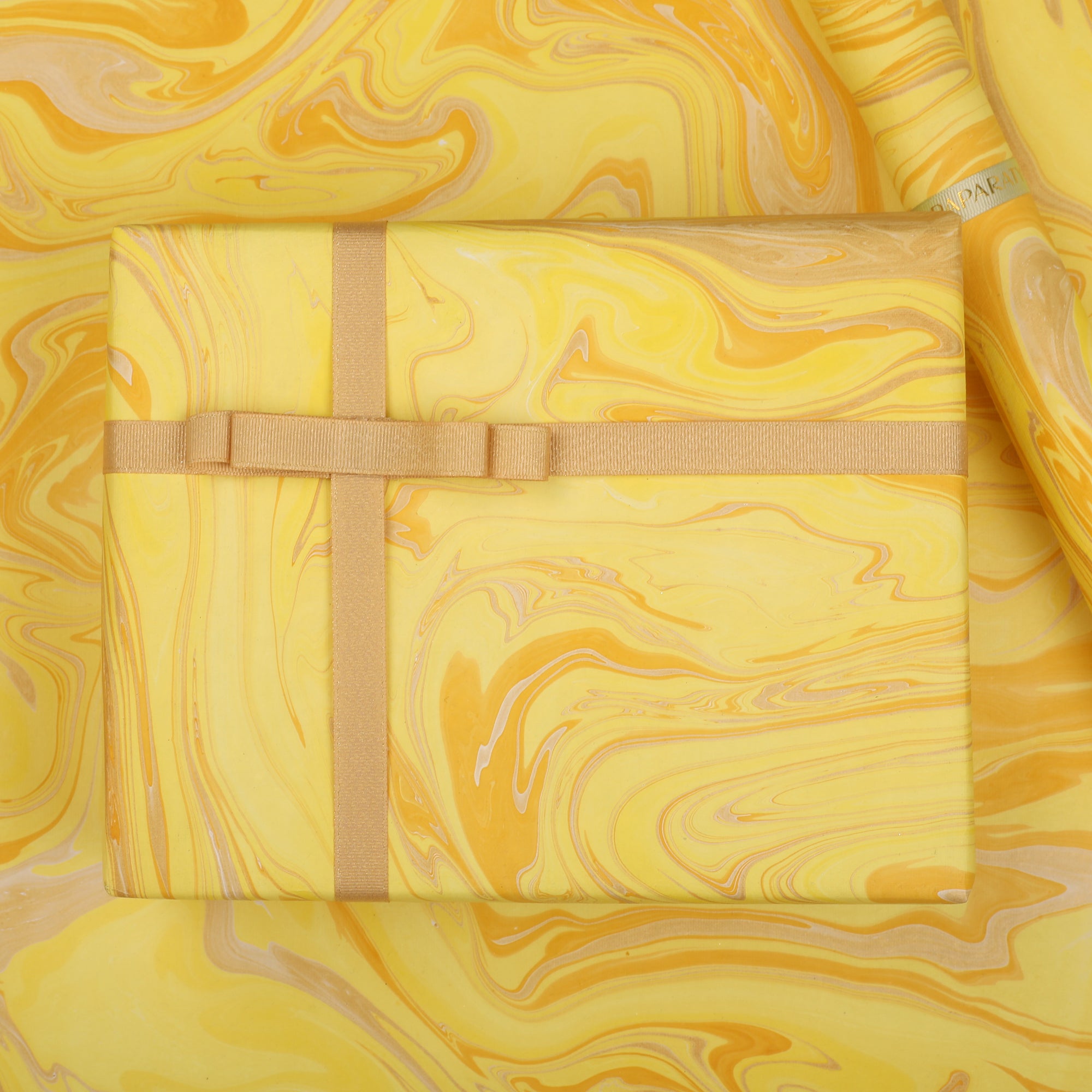 Yellow Marble Wrapping Paper (Single Sided)