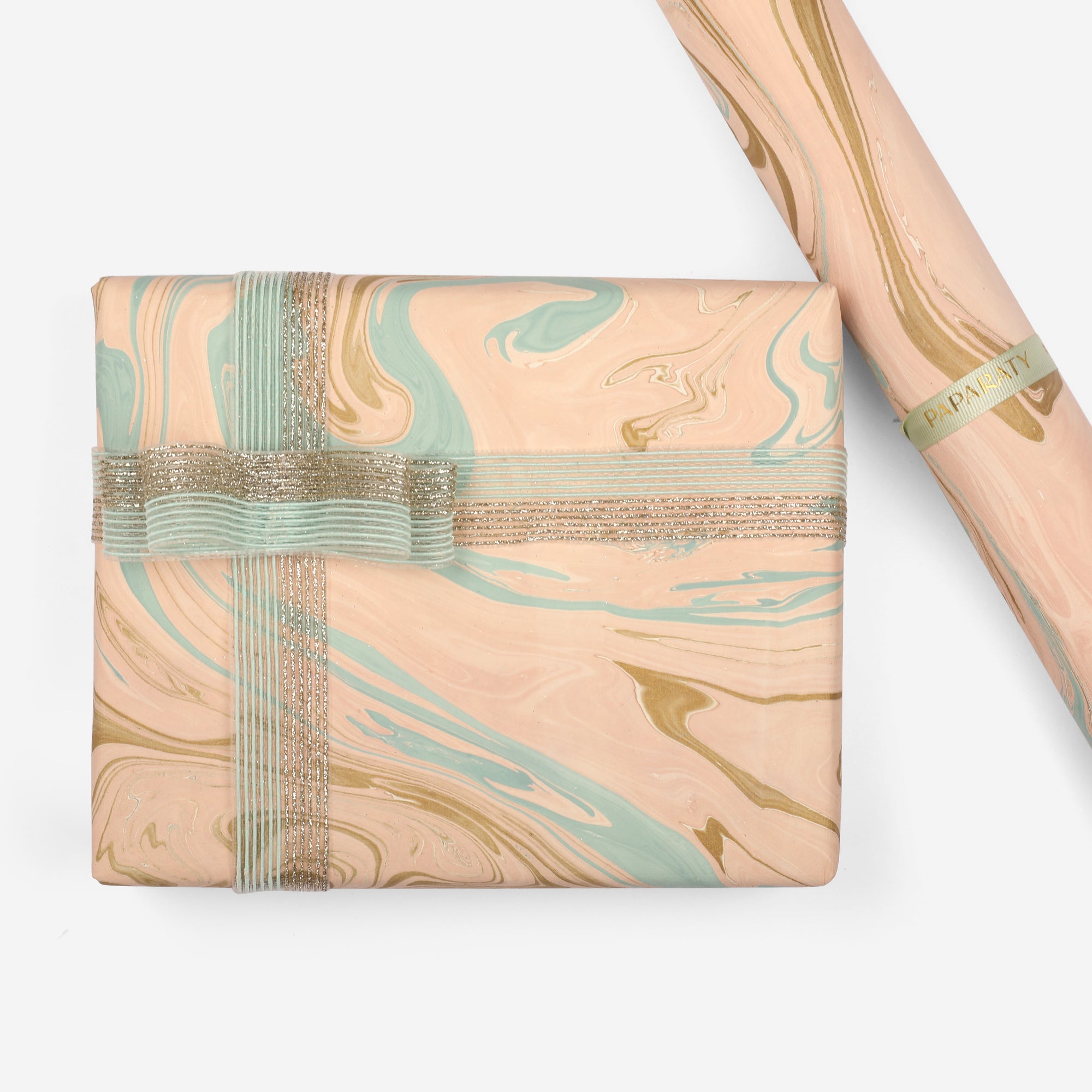 Peach Marble Wrapping Paper (Single Sided)