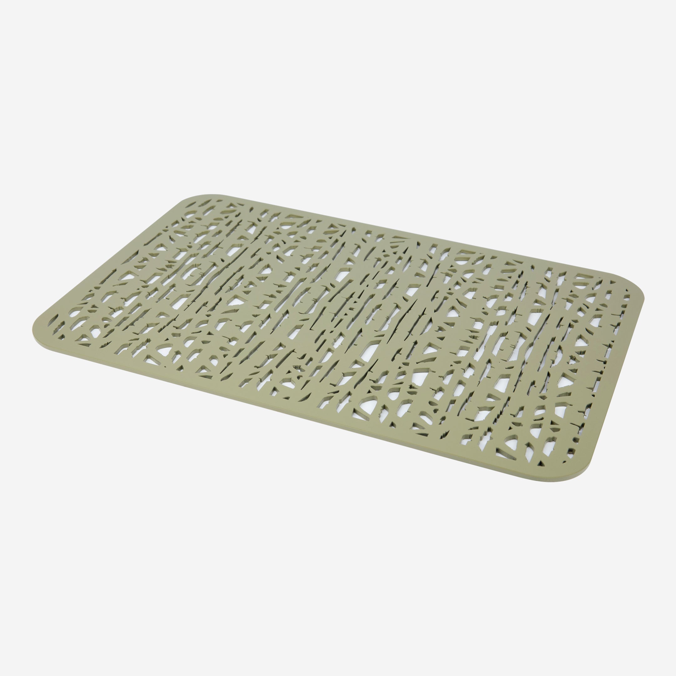 Olive Abstract Laser Cut Mat