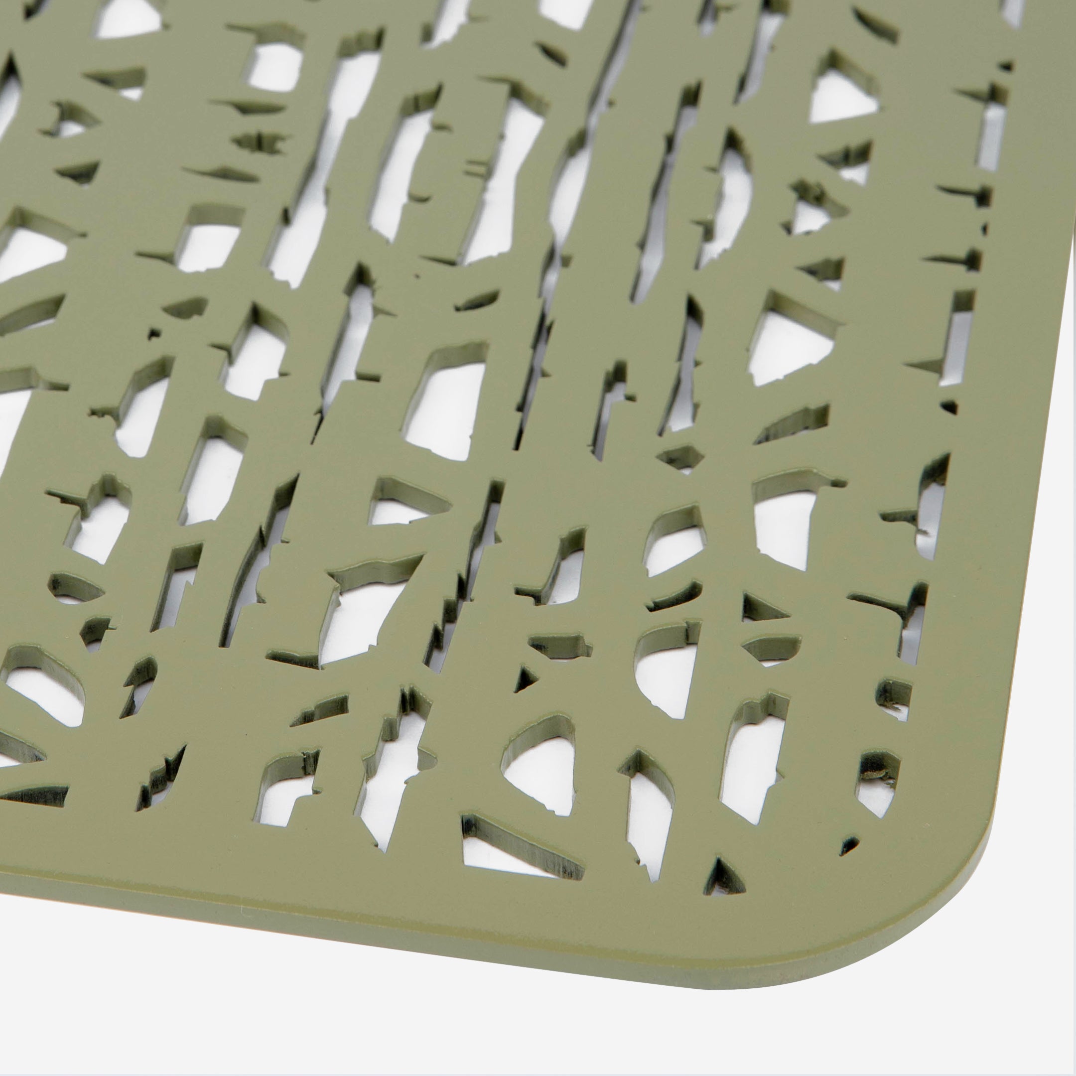 Olive Abstract Laser Cut Mat