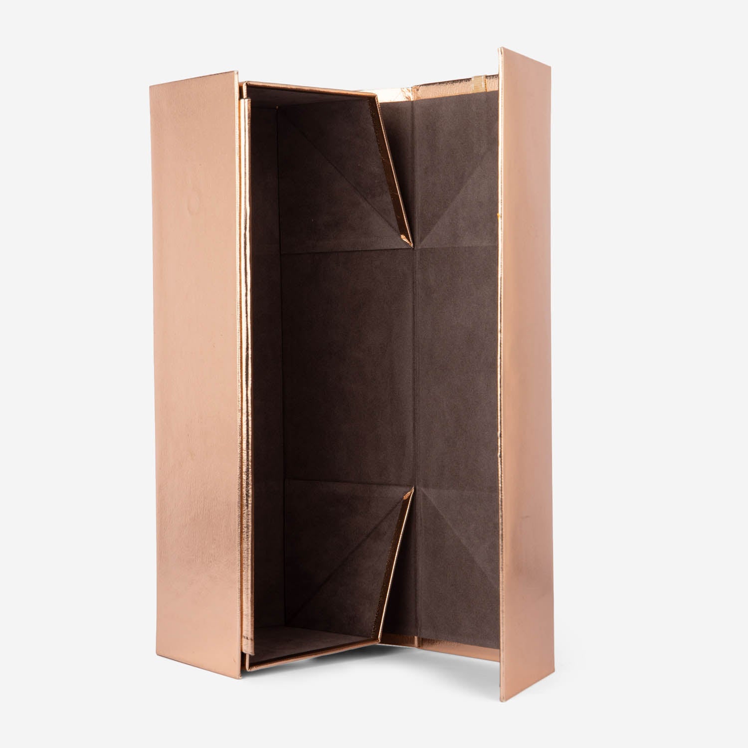 Vegan Leather Foldable Wine Gift Box (Rose Gold)