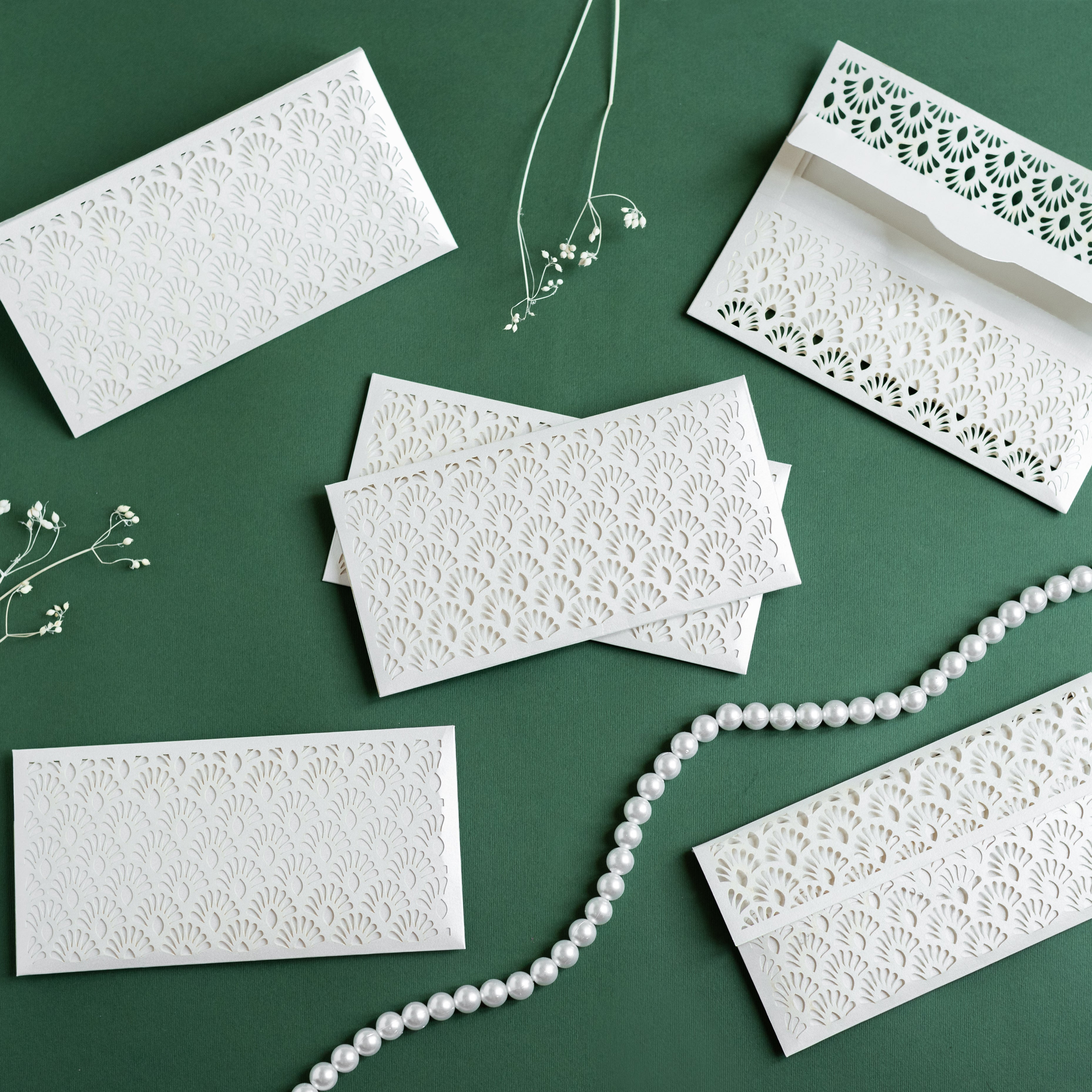 Pearl French Lace Cutwork Money Envelope