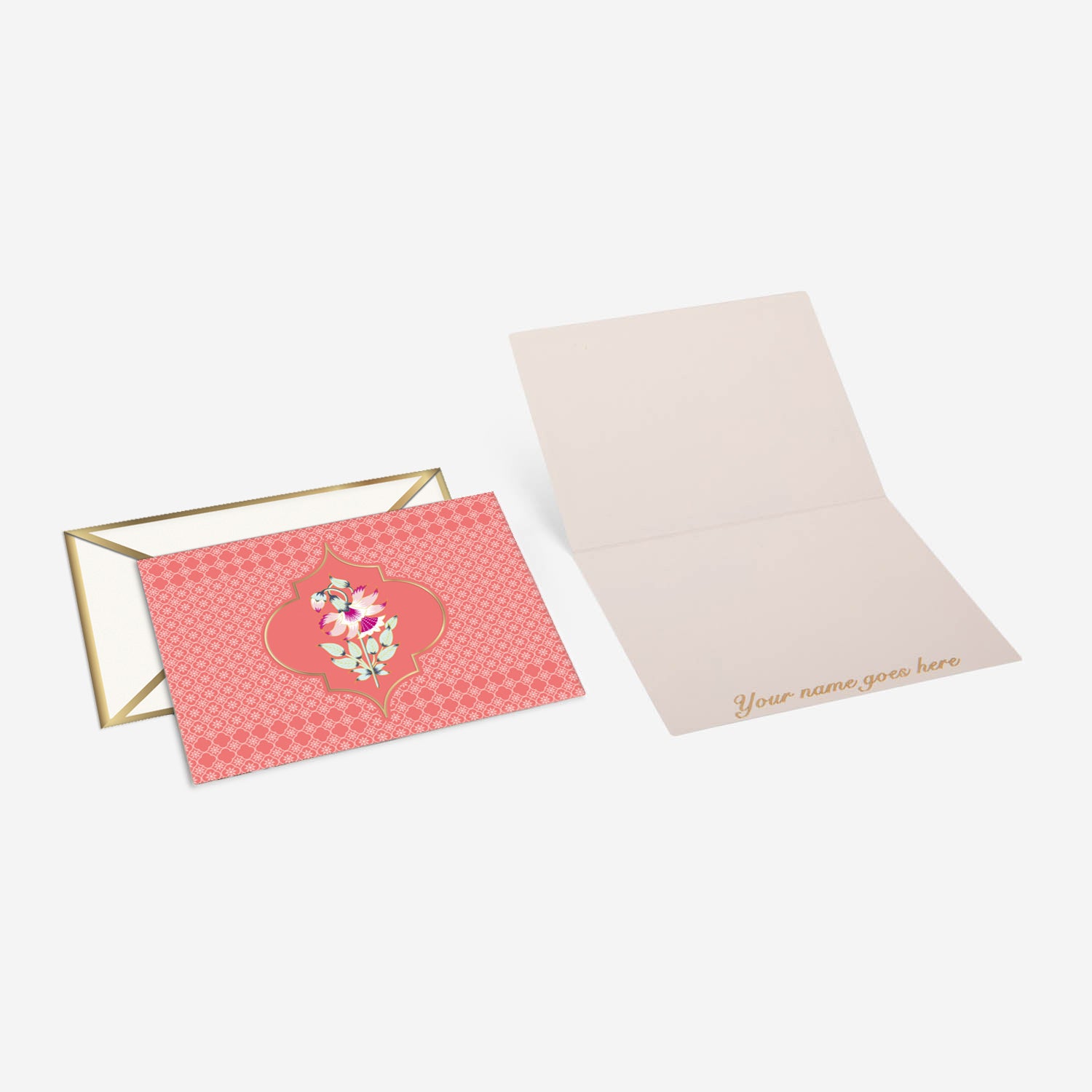 Red Floral Foldable Card