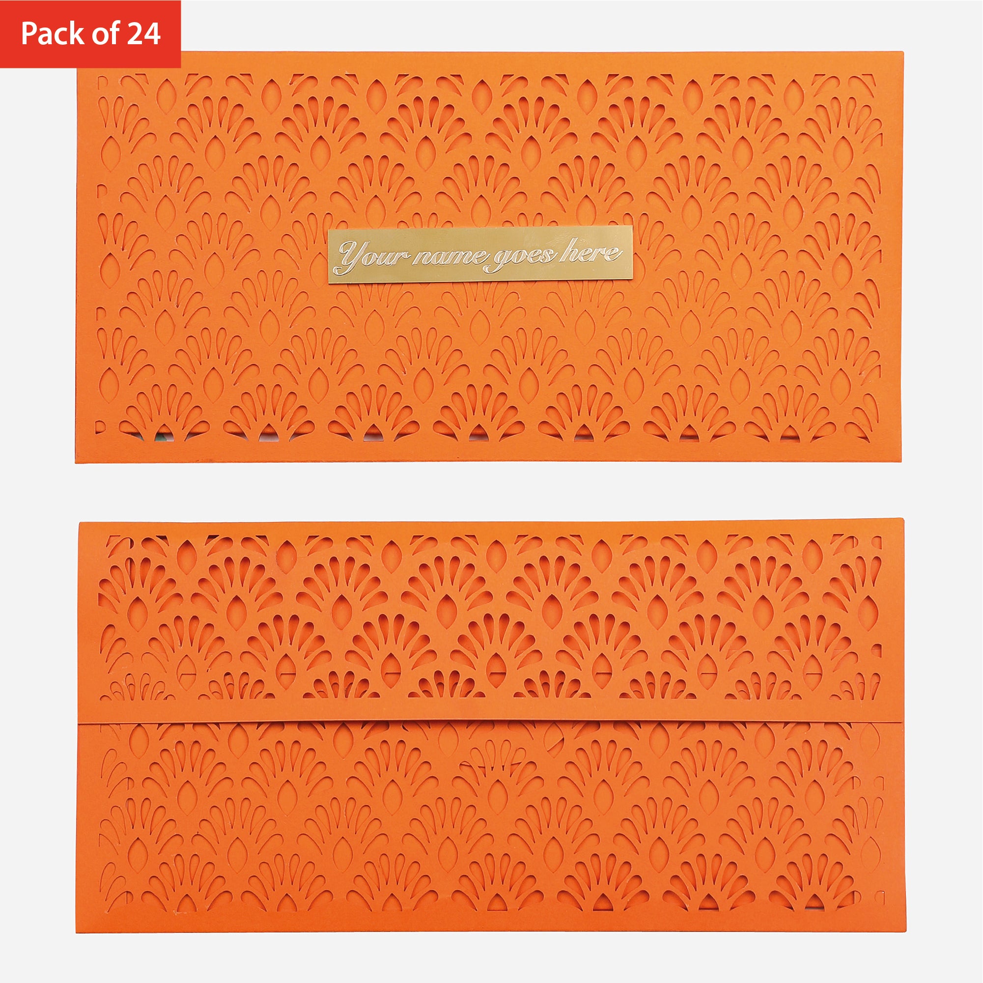 Orange French Lace Cutwork Money Envelope