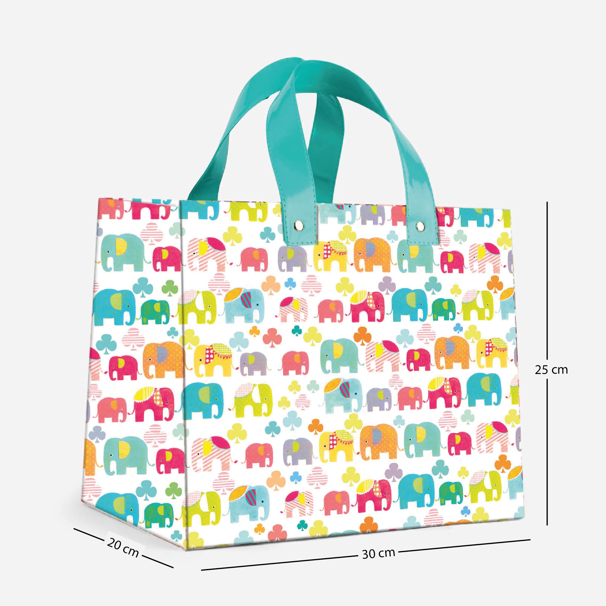 Colourful Elephant Gift Bag (Broad)