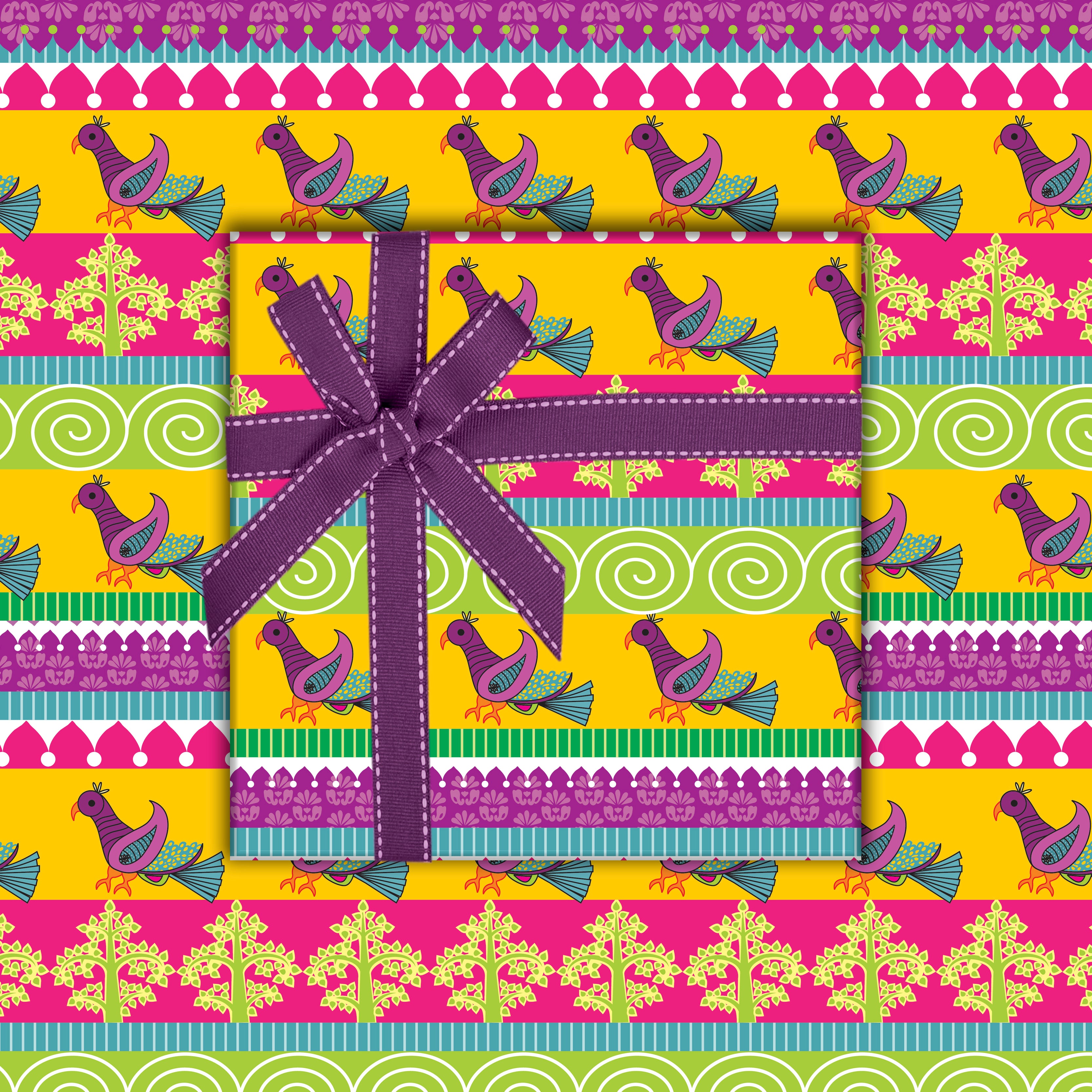 Traditional Peacock Wrapping Paper (Single Sided)