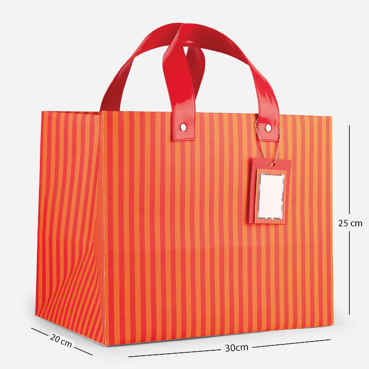 Red & Orange Stripes Gift Bag (Broad)