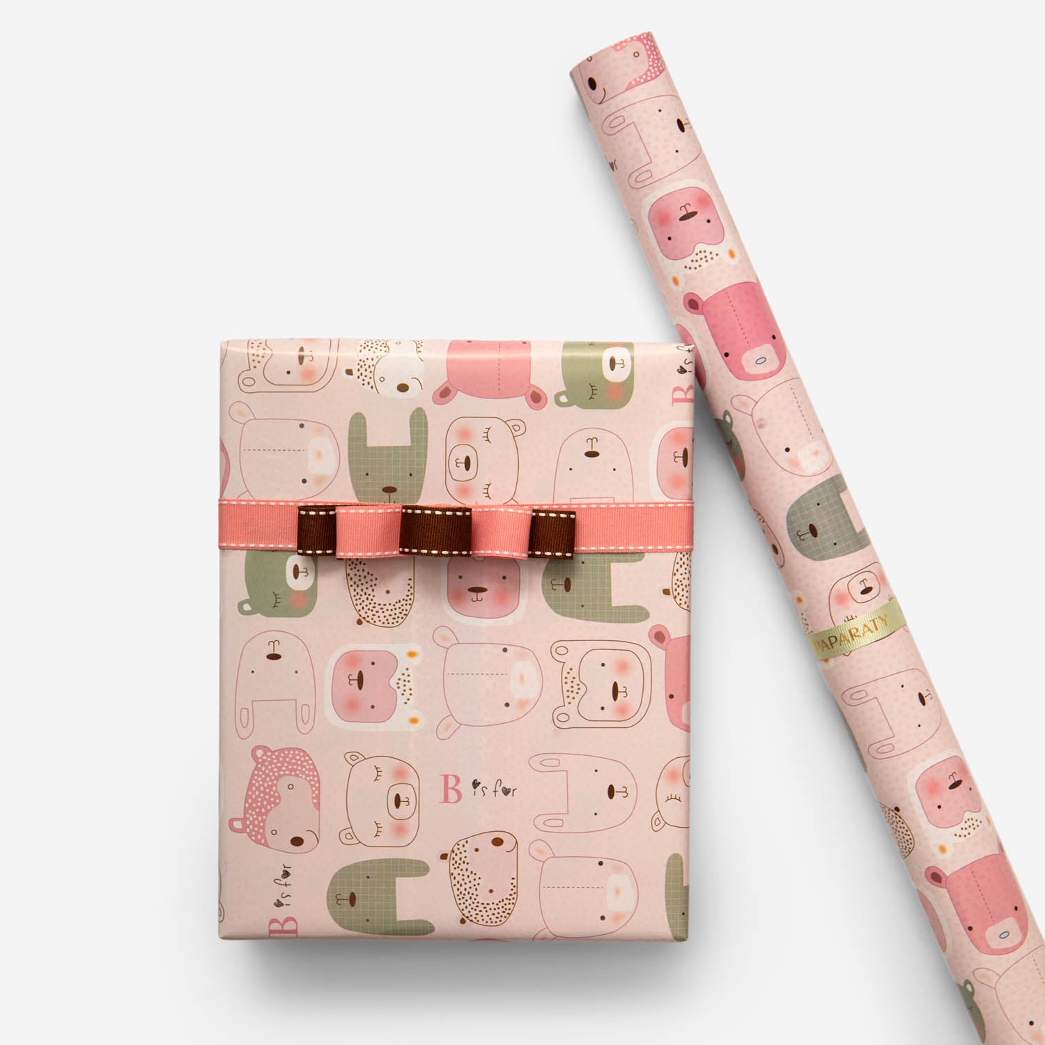 Furry Animals Pink Wrapping Paper (Double Sided)