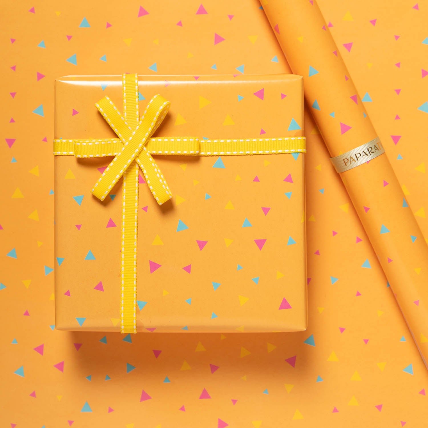 Orange Confetti Wrapping Paper (Single Sided)