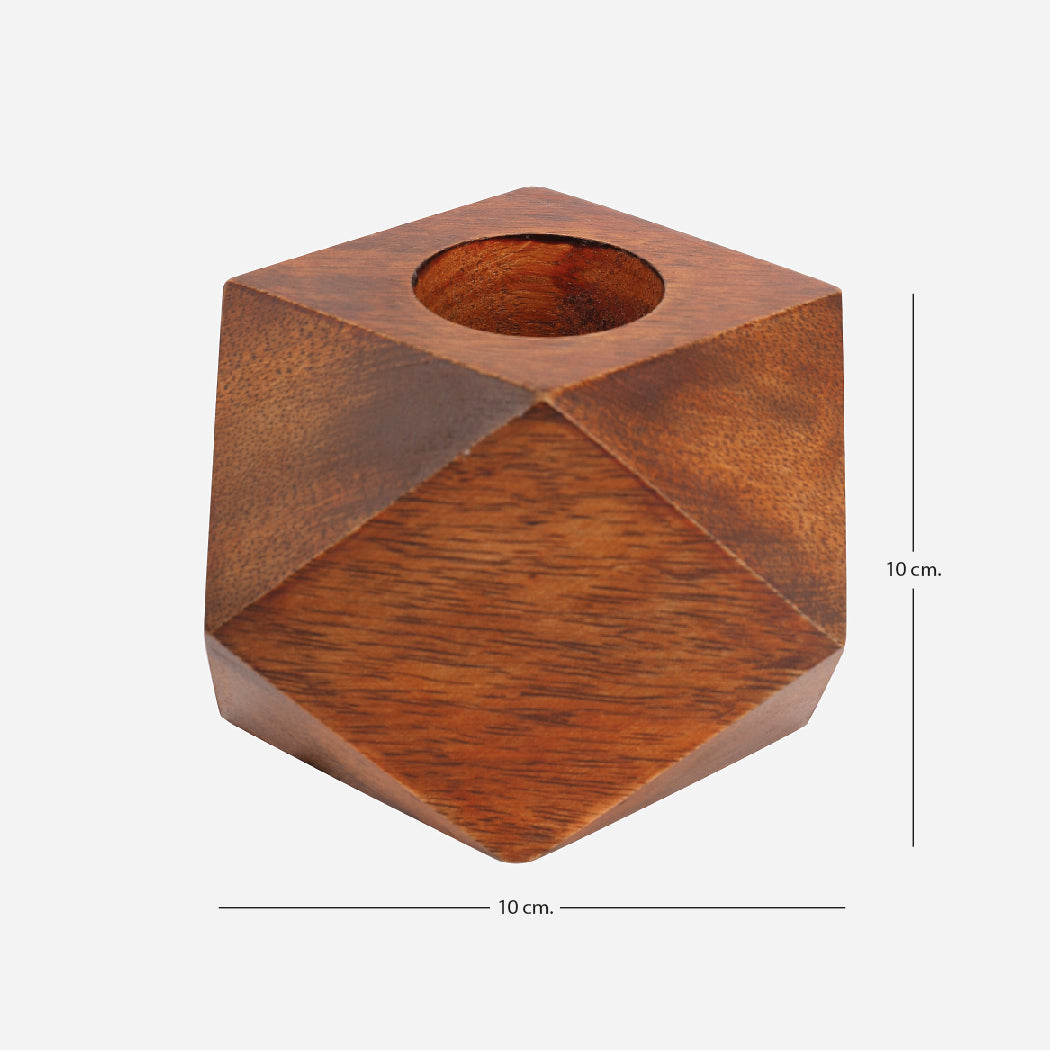 Geometric Shaped Wooden Planter Holder